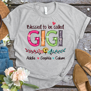 Brambles Boutique Personalized gigi art with grandkids mother day 2022 T-Shirt
