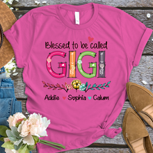 Load image into Gallery viewer, Brambles Boutique Personalized gigi art with grandkids mother day 2022 T-Shirt