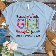 Load image into Gallery viewer, Brambles Boutique Personalized gigi art with grandkids mother day 2022 T-Shirt