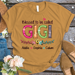 Brambles Boutique Personalized gigi art with grandkids mother day 2022 T-Shirt