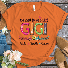 Load image into Gallery viewer, Brambles Boutique Personalized gigi art with grandkids mother day 2022 T-Shirt