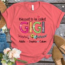 Load image into Gallery viewer, Brambles Boutique Personalized gigi art with grandkids mother day 2022 T-Shirt