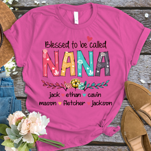 Load image into Gallery viewer, Brambles Boutique Personalized nana art with grandkids mother day 2022 T-Shirt