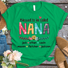 Load image into Gallery viewer, Brambles Boutique Personalized nana art with grandkids mother day 2022 T-Shirt