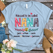 Load image into Gallery viewer, Brambles Boutique Personalized nana art with grandkids mother day 2022 T-Shirt
