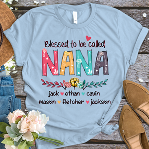 Brambles Boutique Personalized nana art with grandkids mother day 2022 T-Shirt