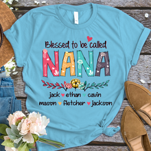 Load image into Gallery viewer, Brambles Boutique Personalized nana art with grandkids mother day 2022 T-Shirt