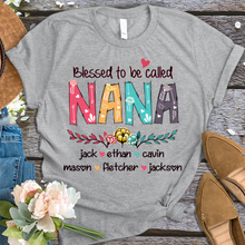 Load image into Gallery viewer, Brambles Boutique Personalized nana art with grandkids mother day 2022 T-Shirt