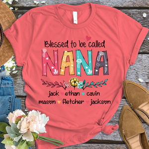 Brambles Boutique Personalized nana art with grandkids mother day 2022 T-Shirt