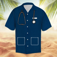 Load image into Gallery viewer, Brambles Boutique Amazing Nurse Suit All Navy Design Themed Hawaiian Shirt