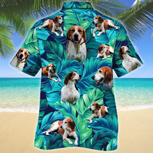 Load image into Gallery viewer, Brambles Boutique American English Coonhound Dog Lovers Gift Summer Beach Palm Tree Hawaiian Shirt