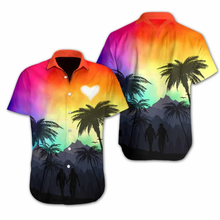 Load image into Gallery viewer, Brambles Boutique Vivid Background Lgbt Heart Hawaiian Shirt