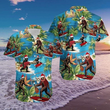 Load image into Gallery viewer, Brambles Boutique Awesome Christmas Santa Bigfoot Hawaiian Shirt