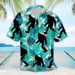 Brambles Boutique Cool Bigfoot Tropical Jungle Hawaiian Shirt