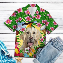 Load image into Gallery viewer, Brambles Boutique Cutest Golden Retriever Enjoy Summer Party Hawaiian Shirt, Summer Dog hawaiian shirt