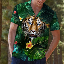 Load image into Gallery viewer, Brambles Boutique Hiding Tiger In Flower And Leaves Hawaiian Shirt, Short Sleeve Hawaiian Aloha Shirt for men and women