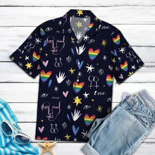 Load image into Gallery viewer, Brambles Boutique Love Amazing Lgbt Hawaiian Shirt, Short Sleeve Hawaiian Aloha Shirt for men and women