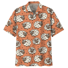 Load image into Gallery viewer, Brambles Boutique Orange Sheep Illustration Design Hawaiian Shirt